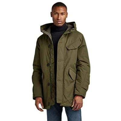Image of G STAR RAW Men&#039;s Vodan Padded Hooded Parka Jackets, Green (shadow olive D22713 A281 B230), M
