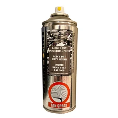 Image of Kings Army Coyote Ral Colour 7006 Acrylic Military Matt Spray Paint 400ml Vehicle Paint, Airsoft, Paintball, Model Maker Fishing, Wargames Miniature Modelling
