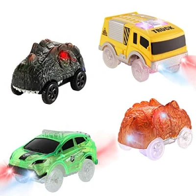 Image of Tracks Cars Only Replacement, Track for Magic Glow in the Dark, Racing Car Accessories with Flashing LED Lights, Compatible Most Kids Boys and Girls(4pack)