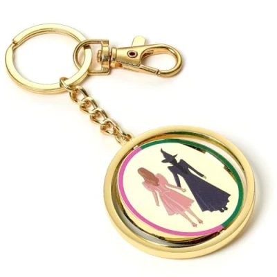 Image of WICKED I Love Emerald City Spinning Keyring Featuring Elphaba &amp; Glinda