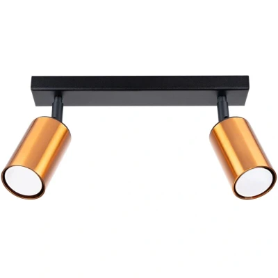 Image of Winx 2 Light Twin Ceiling Spotlight Black, Copper