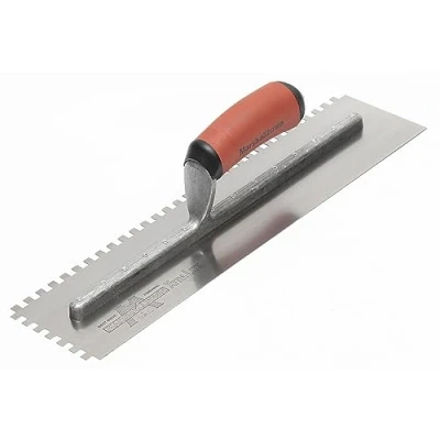 Image of Marshalltown 16&quot; x 4&quot; Notched Trowels, Square Notch Shape, 6mm X/Y/Z Size, Two Sided, Made in The USA, 710SD