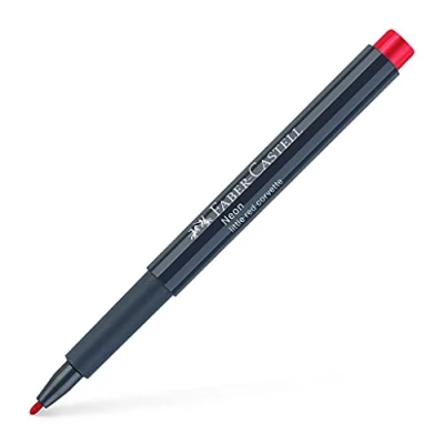 Image of Faber Castell Creative Studio Neon Marker, Little Red Corvette, Single For Art, Craft, Drawing, Sketching, Home, School, University, Colouring