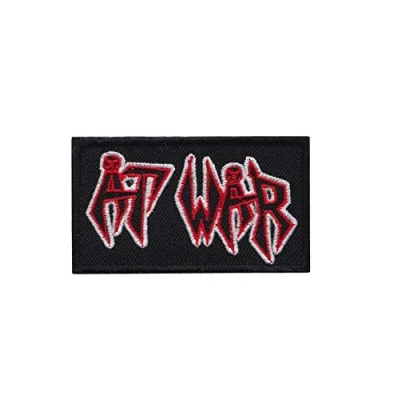 Image of at War Thrash Metal Band Patch Badge Embroidered Iron on Applique Souvenir Accessory