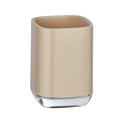 Image of WENKO 23603100 Toothbrush Cup Masone, Polystyrene, 7.5 x 10.5 cm, Beige