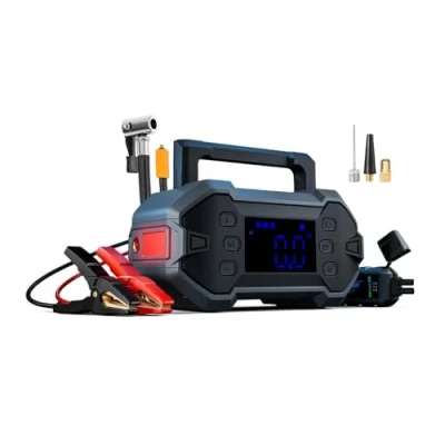 Image of Jump Starter Power Pack Car Battery 3000A 12V Emergency for 8.0L Gas &amp; Diesel Engines with Air Compressor, Portable Booster 20000mAh Bank, High Efficiency All Weather