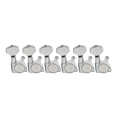 Image of Wilkinson WJN07 6 inline EZ LOK Guitar Tuners Machine Heads 19:1 Ratio Tuning Pegs Keys for Stratocaster Telecaster Electric Guitar, Chrome