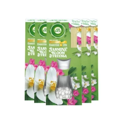 Image of Airwick Jasmine Bloom &amp; Freesia, Air Freshener Reed Diffuser 33ml, Pack of 5