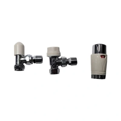 Image of Plumbright 15mm Angled TRV with Lock Function &amp; Lockshield