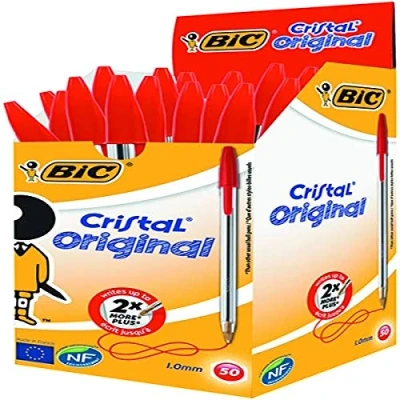 Image of Bic Cristal Ballpoint Pen Medium Red (Pack of 10) 837361