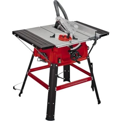 Image of Einhell TC TS 2225 U Table Saw With Base Frame Single Bevel Circular (To 45), Angle Stop (+/ 60) For Mitre Cuts, Dust Extraction 2200W Bench Stand Woodworking