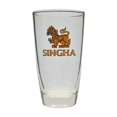 Image of Singha Personalised Half Pint Draught Beer Glass Engraved Enter Your Own Custom Text