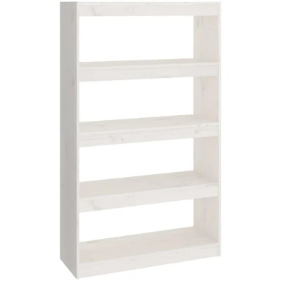 Image of vidaXL Book Cabinet/Room Divider White 80x30x135.5 cm Solid Wood Pine