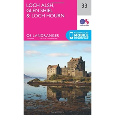 Image of Landranger 33 Loch Alsh, Glen Shiel &amp; Hourn Map With Digital Version