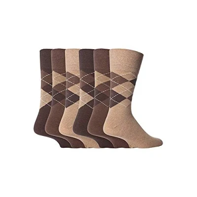Image of NEW: 6 Pairs Men&#039;s Gentle Grip No Elastic Socks 11 uk, 39 45 eur (MGG22)