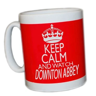 Image of KEEP CALM AND WATCH DOWNTON ABBEY (RED) MUG