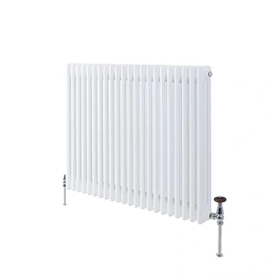 Image of Milano Windsor White Cast Iron Style Horizontal Triple Column Radiator 750mm x 1010mm