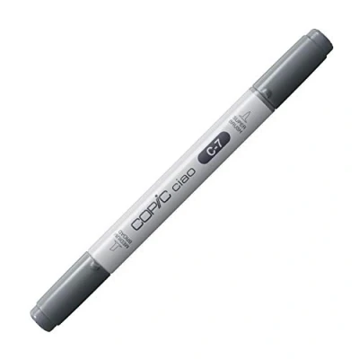Image of COPIC Ciao Coloured Marker Pen (C 7) Cool Gray No.7, For Art &amp; Crafts, Colouring, Graphics, Highlighter, Design, Anime, Professional Beginners, Supplies Colouring Books