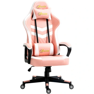 Image of Vinsetto Racing Gaming Chair W/Lumbar Support, Headrest, Gamer Office Chair, Pink