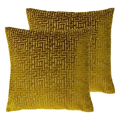 Image of Paoletti Delphi Cushions (Twin Pack) Gold Size 45 cm x
