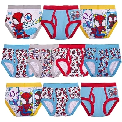 Image of Spiderman Boys&#039; Underwear Multipacks Briefs, Spideyfriends 10pk, 2 3 Years (Pack of 10)