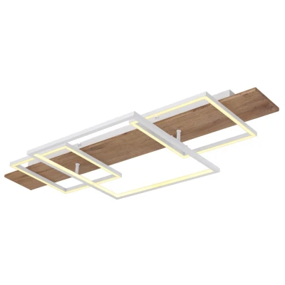 Image of Vanni 95x40cm Integrated LED Semi Flush Ceiling Light White Matt 3x 3000K