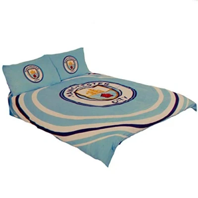 Image of MANCHESTER CITY FC Pulse Double Duvet Cover and Pillowcase Set