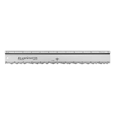 Image of Alumicolor AlumiCrafter Straight Edge Metal Ruler with Unique Deckle Edge, Silver, 12 Inch