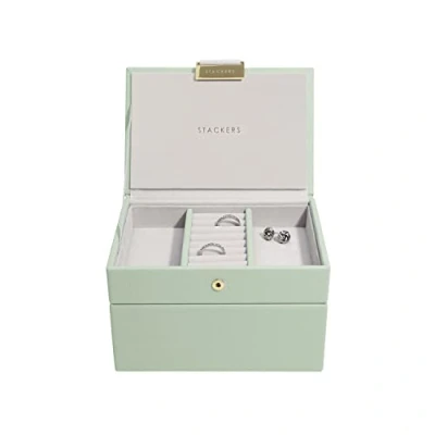 Image of Stackers Sage Green Mini Jewellery Box Set of 2