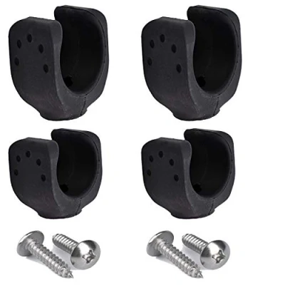 Image of AUXPhome 4/PK (2 Big/Fit 1.18inch 1.7inch, 2 Small/Fit 0.78inch 1.1inch), Boat Ladder Stowing/Boat Hook Storage Clips, Paddle Holder Pole Light Black Rubber