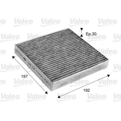 Image of C2Z6525 Pollen Filter VALEO CLIMFILTER PROTECT 715681 Activated Carbon 197mm 192mm 30mm JAGUAR: XF Saloon, XJ Sportbrake