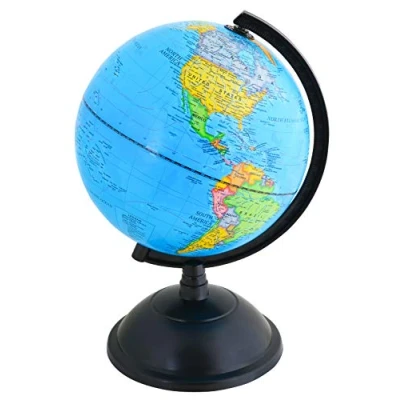 Image of Topglobe Educational World Globe 20cm Swivel Rotating Desk Top Diameter (Engish)