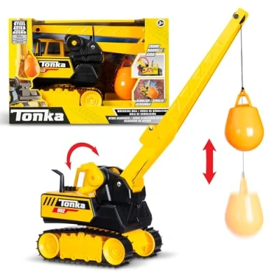 Image of Basic Fun Tonka Steel Wrecking Ball, Durable Real Construction, Yellow Demolition Toy with Realistic Action, Ages 3+ for Boys and Girls, Ideal Kids, Toddlers