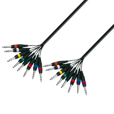 Image of Adam Hall 3 Star Series 5m 8x 6.3mm Jack Stereo to Multicore Cable