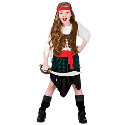 Image of Girls Caribbean Pirate Girl Fancy Dress Costume Small (3 4 Years)