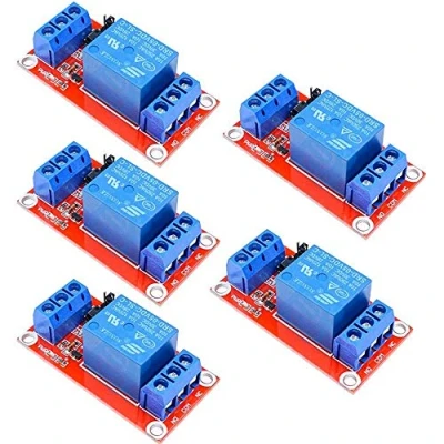 Image of DollaTek 5V 1 Way Relay Module With Optocoupler Expansion Board High And Low Trigger LED Warning Lamp (DC 0 5V) 5PCS