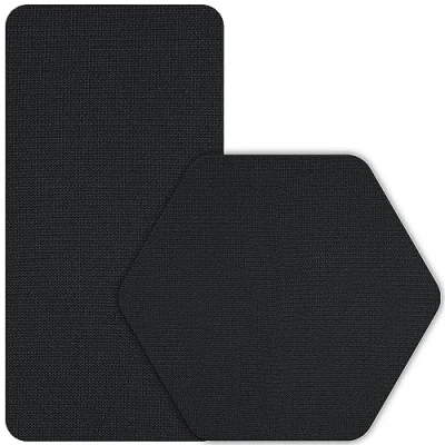 Image of GEAR AID Tenacious Tape Gore TEX Fabric Patches for Quickly Fixing Holes and Tears in Jackets, Gloves, Rain Ski Pants Black 2.5 x 2.8 Hexagon, 4 Rectangle, 2