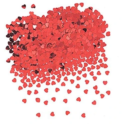 Image of Red Heart Foil Confetti (14g) 1 Pack Vibrant and Shimmering Romantic Décor, Perfect for Celebrations, Weddings, Special Occasions