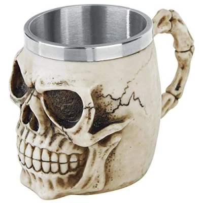 Image of Nemesis Now NEM3933 Grinning Skull Tankard Mug 14cm Ivory