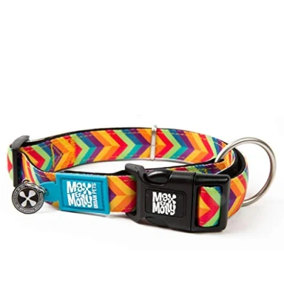 Image of Max &amp; Molly Summertime Smart Id Collar Comfortable Odor Free Neoprene Tag Lost Pet Protection Program Extraordinary Dog Collar, L