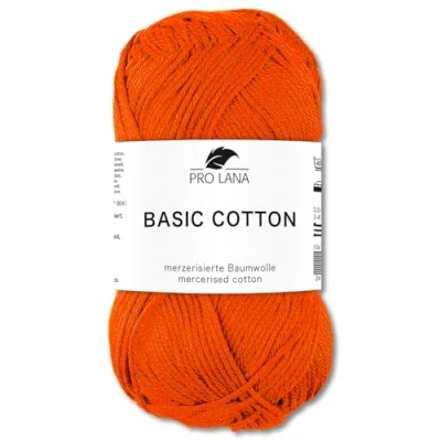 Image of Frida&#039;s Wollhaus Pro Lana 50 g Basic Cotton Knitting Crochet Wool Yarn 64 Colours (27 Orange)