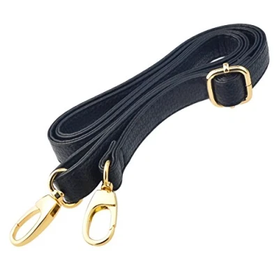 Image of mifengdaer Universal Bag Straps Replacement Adjustable Leather Messenger Strap with Metal Swivel Hooks for Bag/Handbag Handle/Cross Body Bag/DIY Purse Making 23.6 49.2(Black)