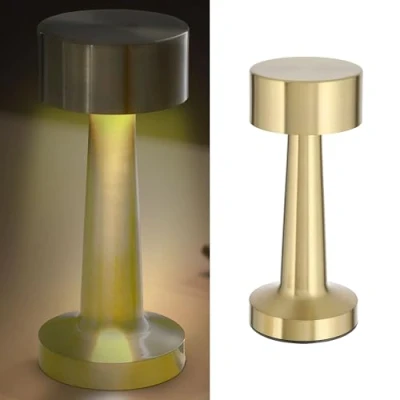 Image of Table Lamp Touch Function Iron Gold 3 White Tones Cold/Warm/Pure 9 x 21 cm Rechargeable USB Cable Dimmable (1 Lucinella Gold)