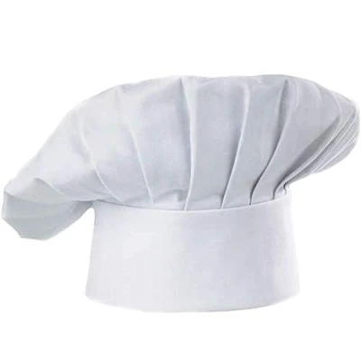 Image of Gemini_mall Chef Hat Adjustable Elastic Kitchen Cap Baker Cooking for Adults Men Women Food Restaurants, Home Kitchen, School, Classes, Catering Equipment or Birthday Party White