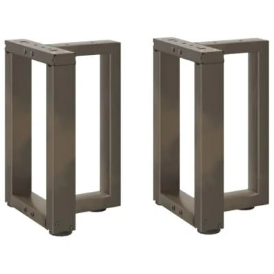 Image of vidaXL T Shaped Coffee Table Legs Adjustable Natural Steel 28x25x(42 43) cm for Living Room/Kitchen