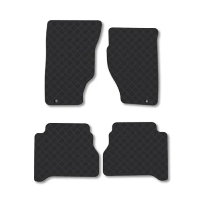 Image of Rubber Car Mats Compatible with Kia Sorento (2004 2010) Tailored Fit Floor Set Accessory Black Custom 4 Pieces Clips Anti Slip Backing, Heavy Duty &amp; Waterproof