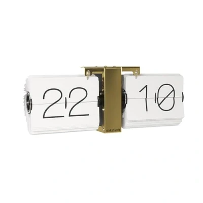 Image of Karlsson KA5601WH Flip Watch No Case White, Brass Metal Stand, 8.5 x 36 14 cm, Wit