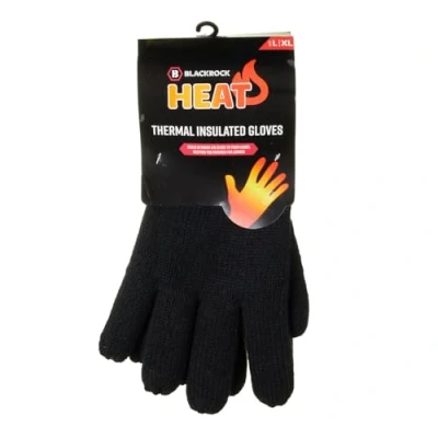 Image of Blackrock HEAT Thermal Gloves, Mens Womens Winter Black Accessories, Warm, Heated Clothing, Wooly Warmer, Hiking, Fleece, Unisex Large/XL