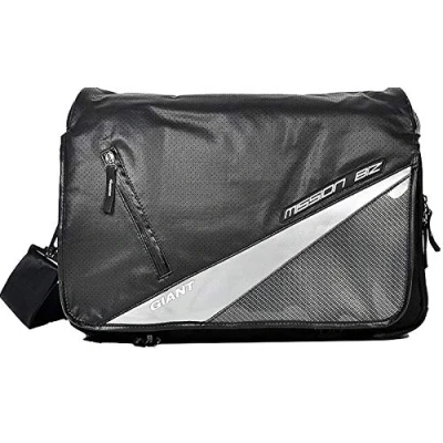 Image of Giant Mission Biz Laptop Tablet Computer Urban Business Commuter Bike Cycling Leather Style Messenger Side Shoulder Bag Waterproof 12 Litre Black