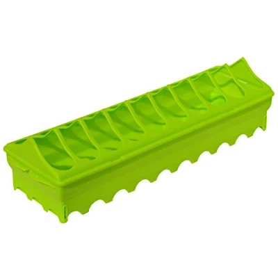 Image of Supa Anti Perching Chicken Trough Feeder, 50 cm, With Extendable Legs, Suitable For Larger Poultry And Game Birds, Made In The UK.,Anise Green